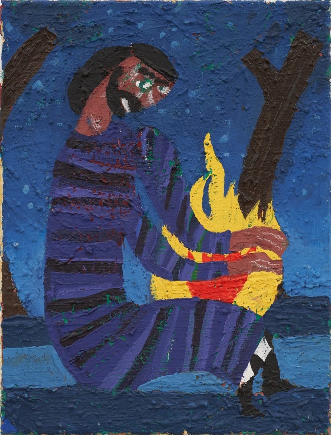 Ralf Kokke Warm Hands, Starry Skies, 2023 Chalk paint on wood 15 7/8 x 12 in 40.3 x 30.5 cm (RKO23.011)