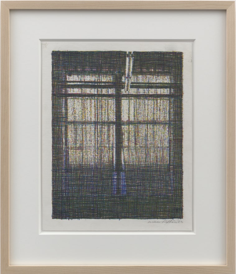 Asher Liftin Studio Window, 2023 Colored pencil on paper 16 x 13 3/4 in (framed) 40.6 x 34.9 cm (framed) (ALI23.009)