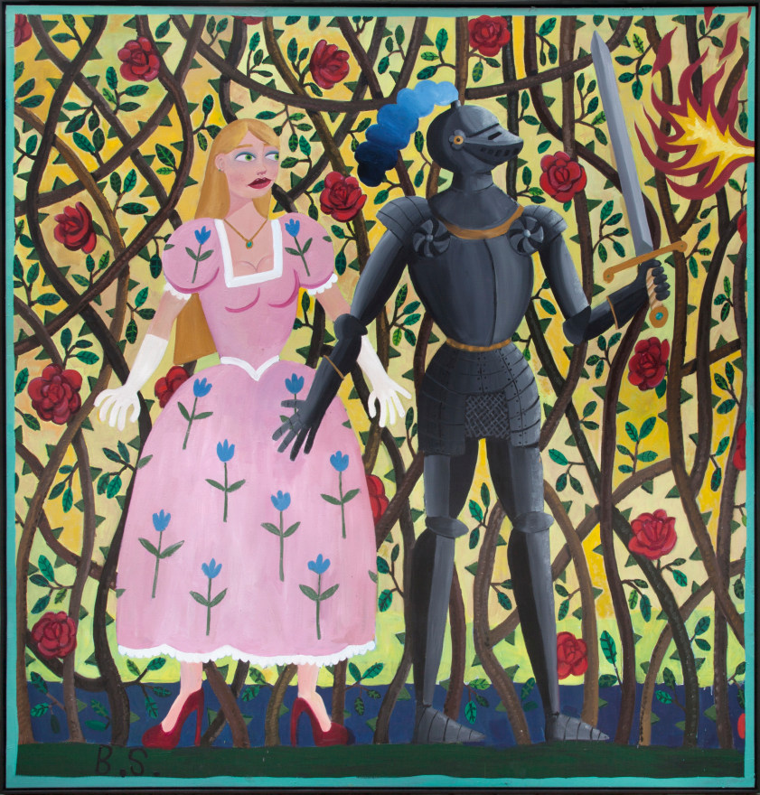 Ben Sledsens, Princess and the Knight, 2017. Oil and acrylic on canvas, 78 3/4 x 74 3/4 in, 200 x 190 cm (BSL17.001)