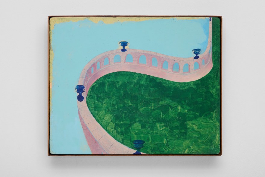 Karel Dicker Secret Garden, 2025 Acrylic on Belgian linen with American walnut frame 13 3/4 x 17 in 34.9 x 43.2 cm (KDI25.018)