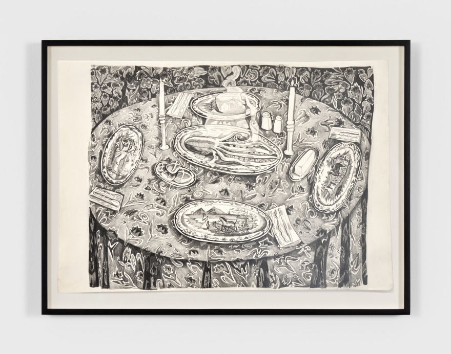 Nikki Maloof Table Study, 2020 Graphite on paper 11 1/2 x 15 in 29.2 x 38.1 cm (NMA20.018)