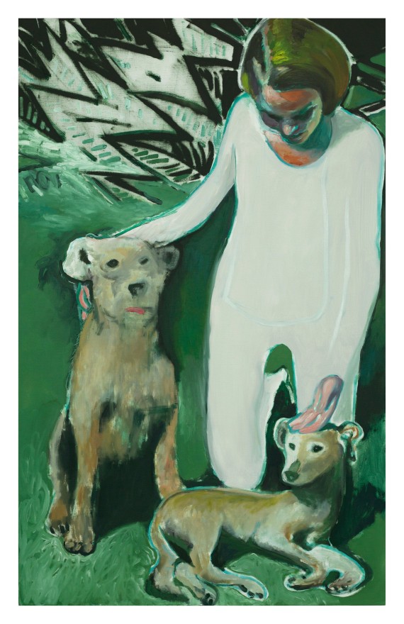 Jonathan Wateridge, Women with Dogs, 2018 Oil on linen 55 1/8 x 38 5/8 in 140 x 98 cm