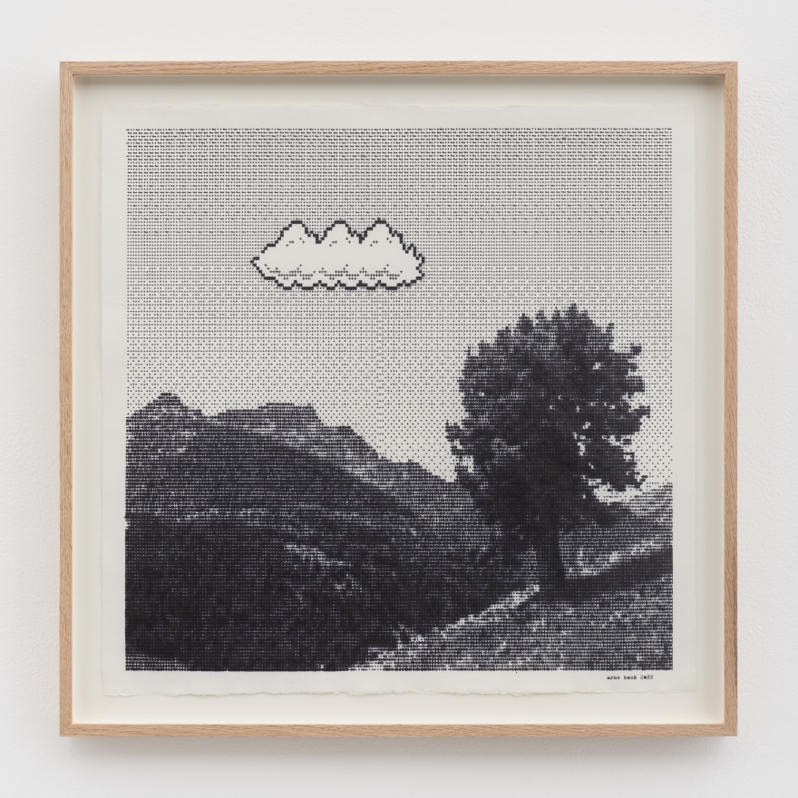 Arno Beck Untitled, 2022 Typewriter drawing on paper 20 3/4 x 20 3/4 x 1 1/4 in (framed) 52.7 x 52.7 x 3.2 cm (framed) (ABE22.002)