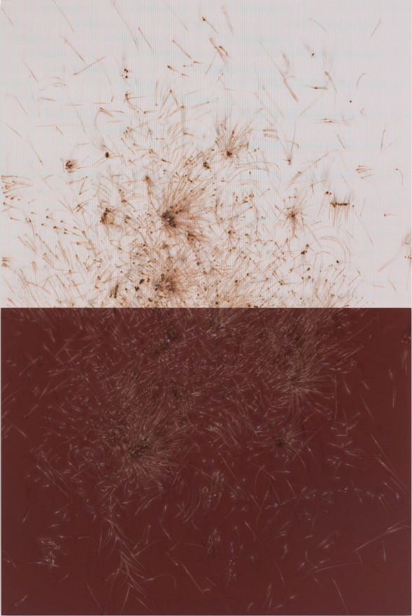 Thomas Wachholz LUCIFER C (Reibfl&auml;che), 2017 Red phosphorous, binder and cardboard on wood 82.7 x 55.1 x 1.4 in 210 x 140 x 3.5 cm (TW17.011)