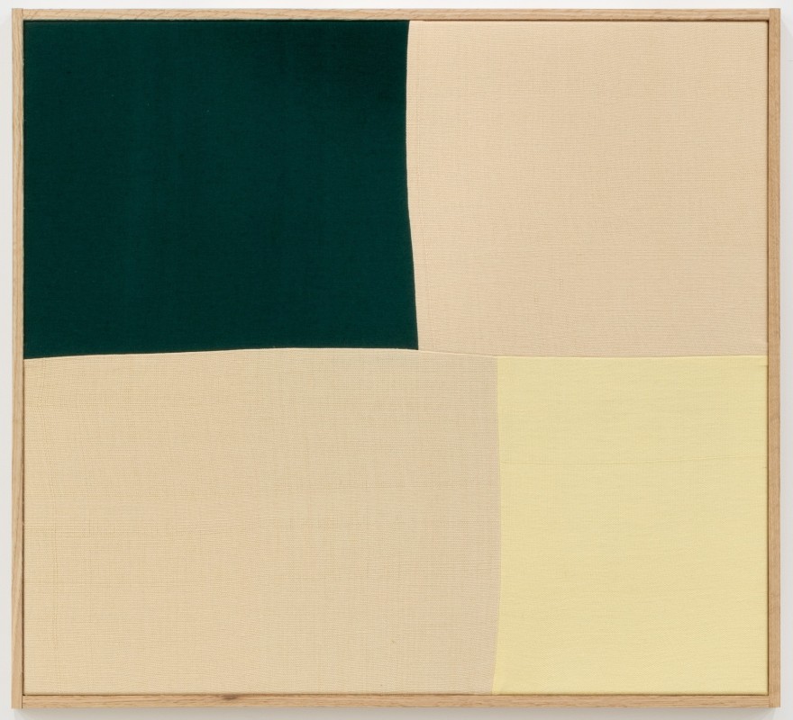 Ethan Cook, Untitled, 2020. Hand woven cotton and linen, framed, 29 x 32 in ,73.7 x 81.3 cm (ECO20.007)