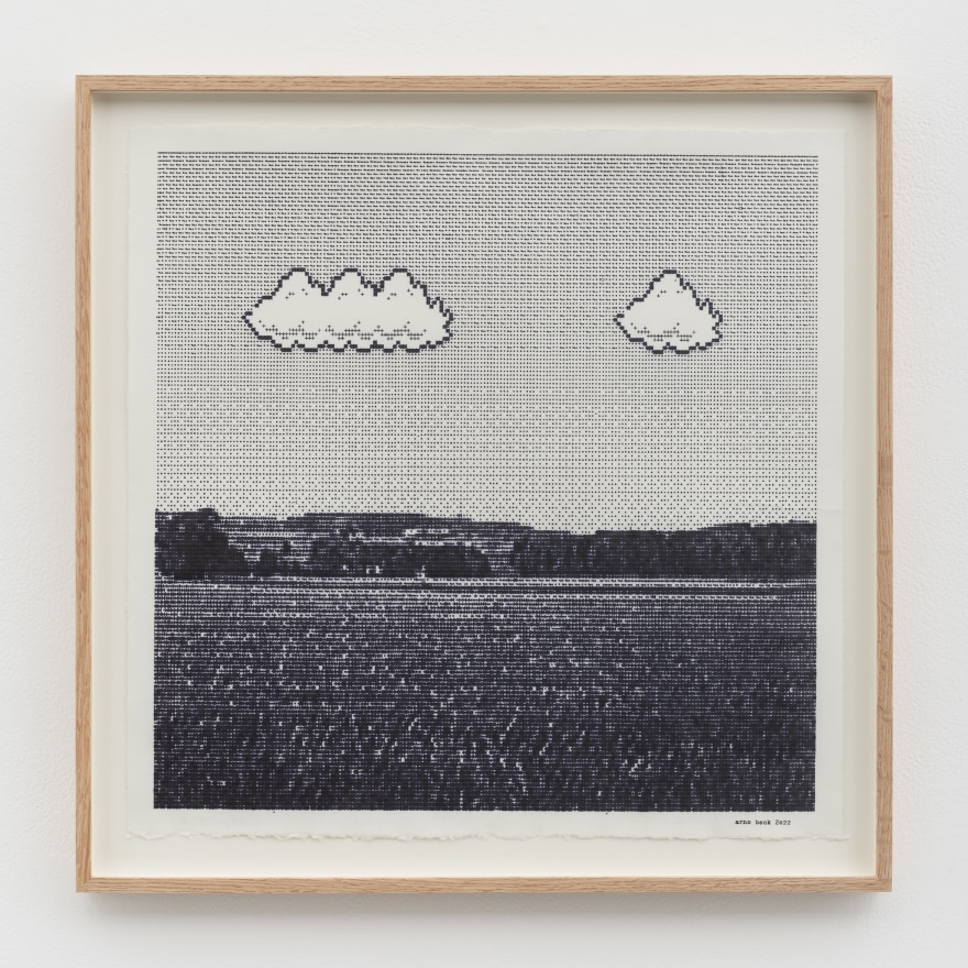 Arno Beck Untitled, 2022 Typewriter drawing on paper 20 3/4 x 20 3/4 x 1 1/4 in (framed) 52.7 x 52.7 x 3.2 cm (framed) (ABE22.005)