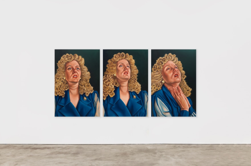 Madeleine Pfull Martyr, 2022 Oil on canvas Triptych 59 x 118 1/8 in (overall) 149.9 x 300 cm (overall) 59 x 39 3/8 in (each) 149.9 x 100 cm (each) (MP22.003)