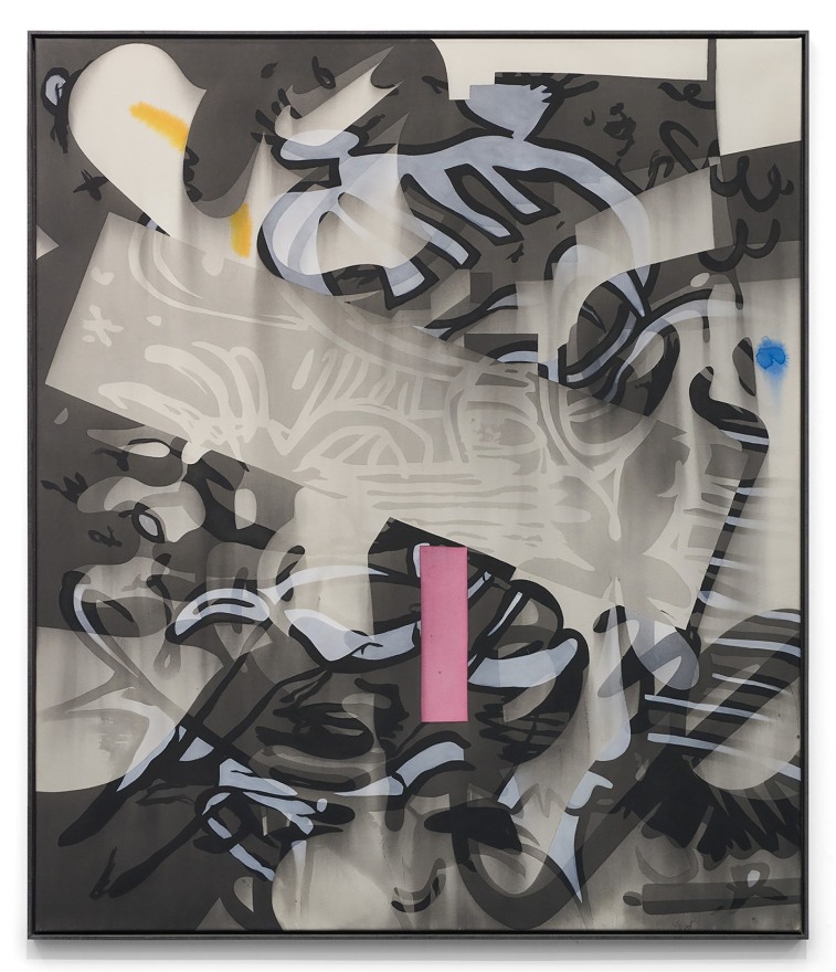 Jan-Ole Schiemann, B, 2016, ink and acrylic on canvas, 55.2 x 47.2 in (140 x 120 cm), JS17.011