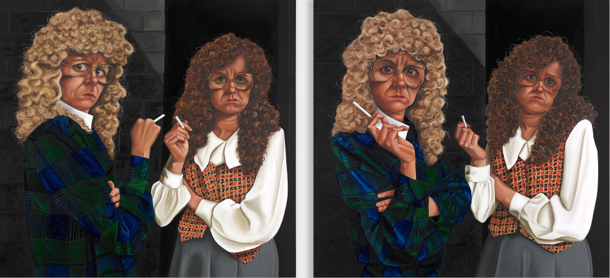 Madeleine Pfull The Interruption I &amp; II, 2021 Oil on canvas Suite of 2 pieces 66 7/8 x 70 7/8 in (each) 170 x 180 cm (each) (MP21.011)