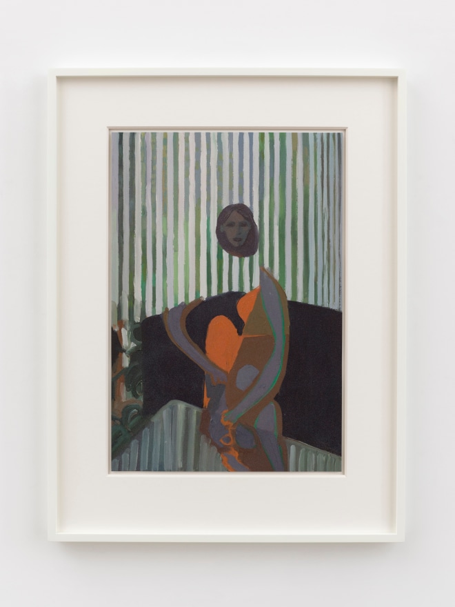 Jonathan Wateridge Interior with Blinds, 2025 Oil on paper 27 1/8 x 20 1/2 x 1 5/8 in (framed) 68.9 x 52 x 4 cm (framed) (JWA25.020)