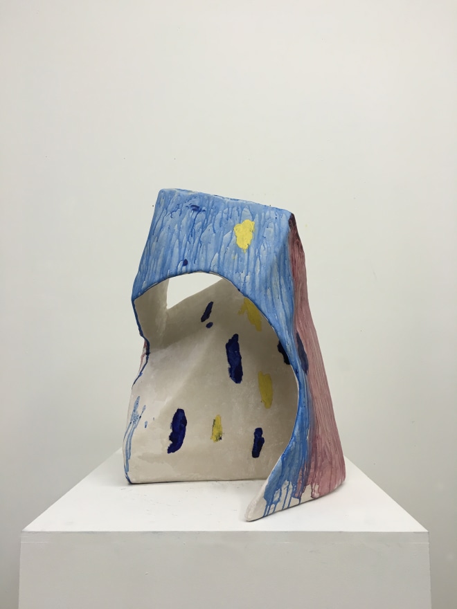Ernesto Burgos, Afternoon Off, 2015. Fiberglass, resin, acrylic, spray paint, charcoal, oil and cardboard, 27 x 21 x 18 inches (EB16.007)