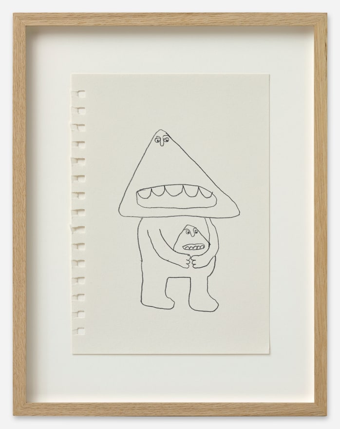 Stefan Rinck Untitled, 2022 Ink on drawing notebook paper 8 1/4 x 5 1/2 in (unframed) 21 x 14 cm (unframed)&nbsp; 11 3/4 x 9 1/8 x 1 1/8 in (framed) 30 x 23 x 3 cm (framed) (SRI22.029)