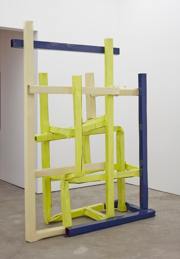 Anna Fasshauer, Billy the Grid, 2017. Aluminum, lacquer, steel plate, 140 x 80 x 30 in, 355.6 x 203.2 x 76.2 cm (AF17.006)