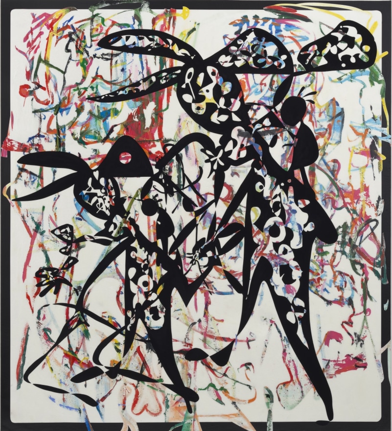 Ana Villagomez Living All Over You, 2025 Signed, titled, and dated on verso Acrylic and flashe on canvas 64 x 58 in 162.6 x 147.3 cm (AVI25.014)