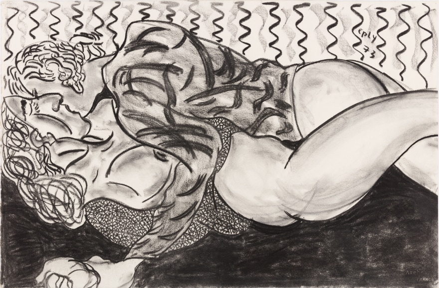 William N. Copley, Untitled, 1973. Charcoal on paper, 25 7/8 x 40 1/8 in, 65.7 x 101.9 cm (WC20.025)