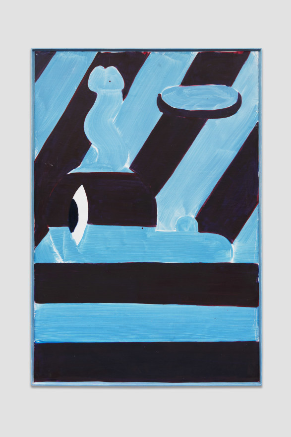 Nel Aerts Blue Annoyance, 2022 Oil on paper in artist-made frame 44 3/4 x 30 1/2 in 113.5 x 77.5 cm (NAE23.010)