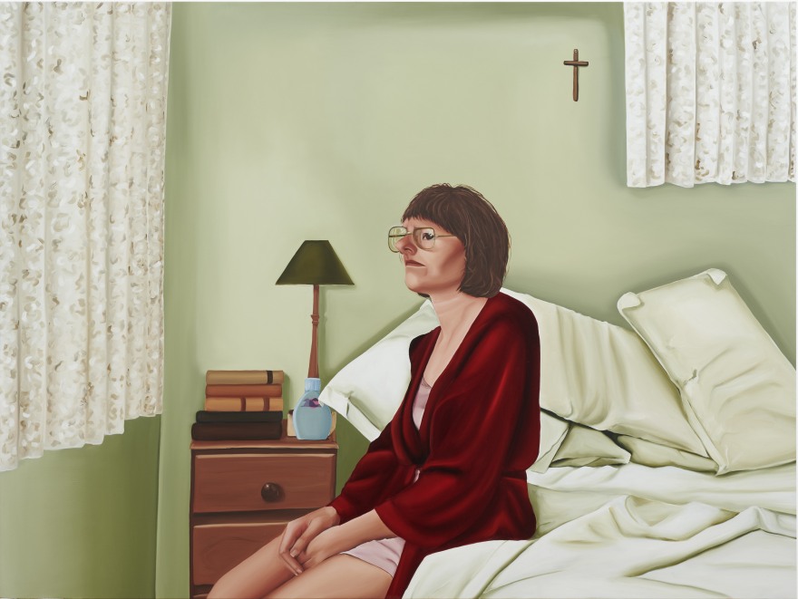 Madeleine Pfull, Lady in Bed, 2019. Oil on linen, 72 x 54 in, 182.9 x 137.2 cm (MP19.009)