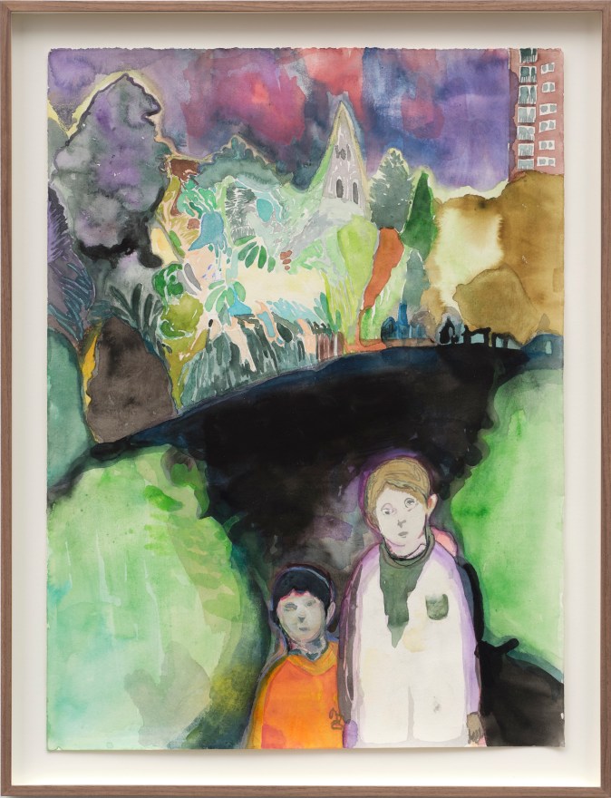 Koshiro Akiyama Wondering, 2021 Watercolor and ink (Sumi) on paper 23 1/8 x 17 3/4 x 1 1/2 in (framed) 58.7 x 45.1 x 3.8 cm (framed) (KAK23.010)