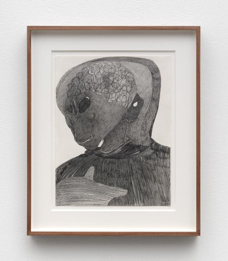 Nicola Tyson The Deferent, 2022 Graphite on paper 16 1/8 x 13 1/2 x 1 1/2 in (framed) 41 x 34.1 x 3.8 cm (framed) (NTY22.023)