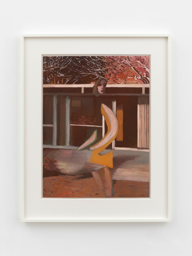 Jonathan Wateridge Study for Red Desert, 2025 Oil on paper 31 1/8 x 24 7/8 x 1 5/8 in (framed) 79 x 63.2 x 4 cm (framed) (JWA25.040)
