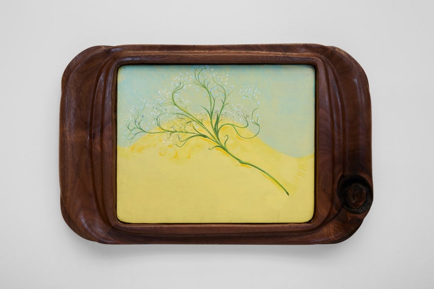 Karel Dicker Branches, 2025 Acrylic on Belgian linen with American walnut frame 12 1/2 x 18 5/8 in 31.8 x 47.3 cm (KDI25.027)