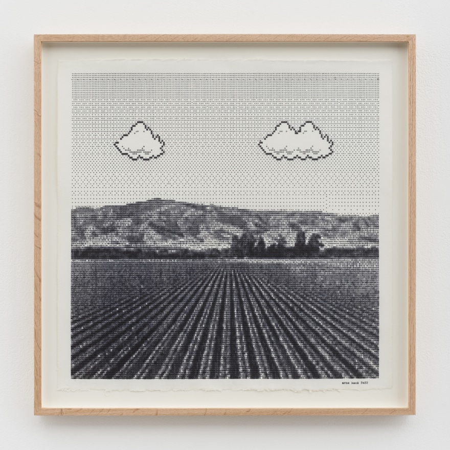 Arno Beck Untitled, 2022 Typewriter drawing on paper 20 3/4 x 20 3/4 x 1 1/4 in (framed) 52.7 x 52.7 x 3.2 cm (framed) (ABE22.006)