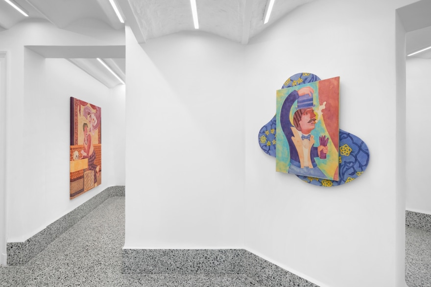 Installation view of Orkideh Torabi, Sneak Peek: Backstage Stories, Nino Mier Gallery, Brussels Allard 41, September 12 &ndash; October 26, 2024