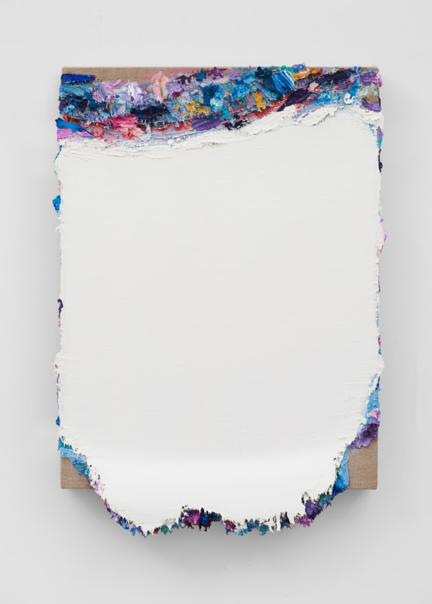 Andrew Dadson White Paint Crest, 2023 Oil and acrylic on linen 22 1/2 x 15 1/2 x 2 5/8 in 57.1 x 39.4 x 6.7 cm (ADA23.002)