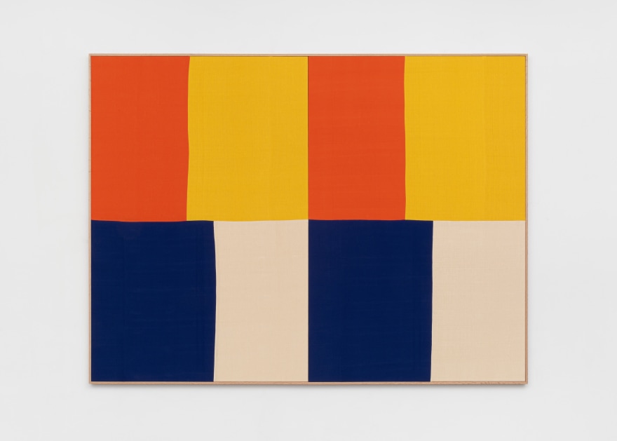 Ethan Cook Enough Space, Enough Color, 2020. Hand woven cotton and linen, framed 72 x 96 in, 182.9 x 243.8 cm (ECO20.016)