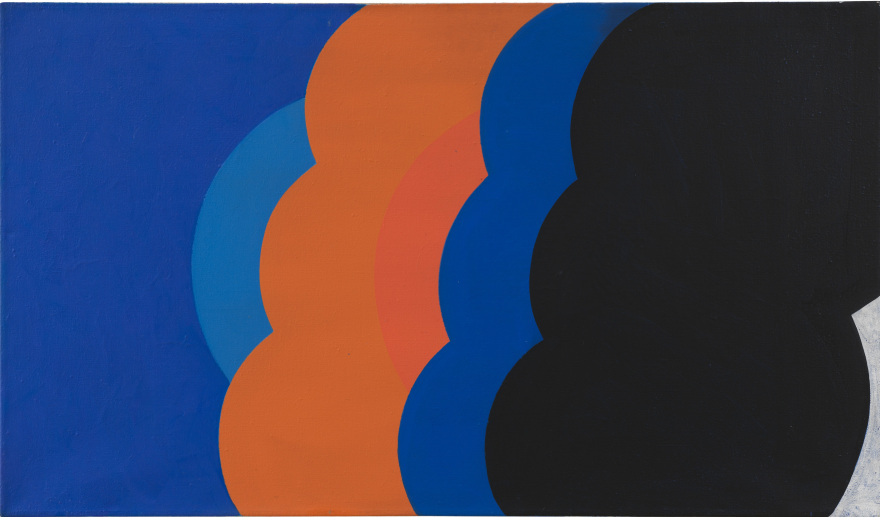 Georg Karl Pfahler, B/G Tex I, 1967.  Acrylic on canvas, 27 1/2 x 47 1/4 in, 70 x 120 cm (GKA20.005)