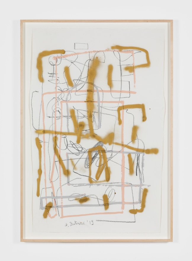 Andr&eacute; Butzer Untitled, 2019 Acrylic and pencil on paper 45 x 28 3/4 in 114.3 x 73 cm (AB19.047)