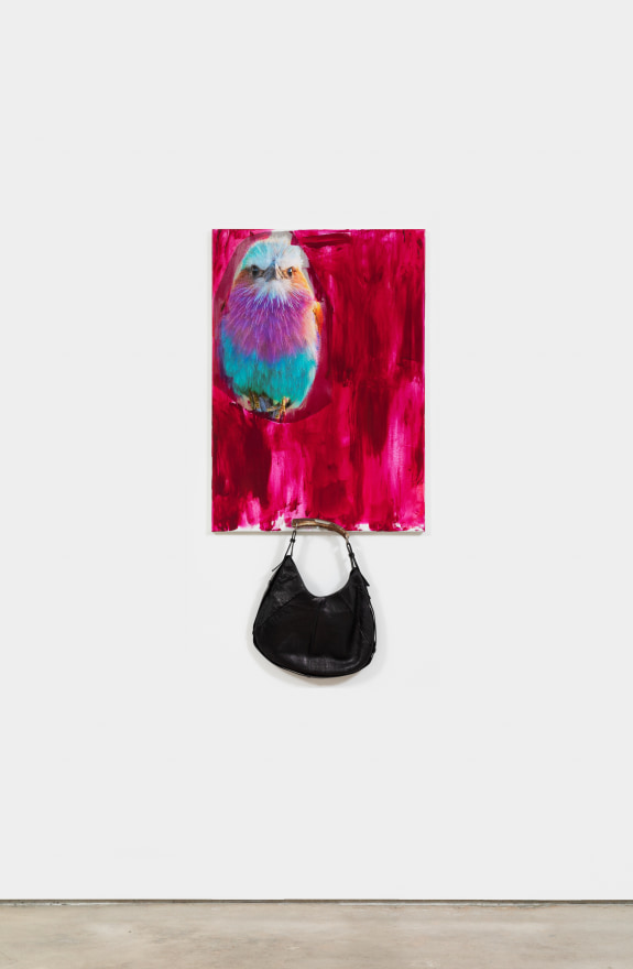 Peter Bonde ANGRY BIRD - YSL, 2021 Mixed media on canvas 39 3/8 x 27 1/2 in 100 x 70 cm (PB21.004)