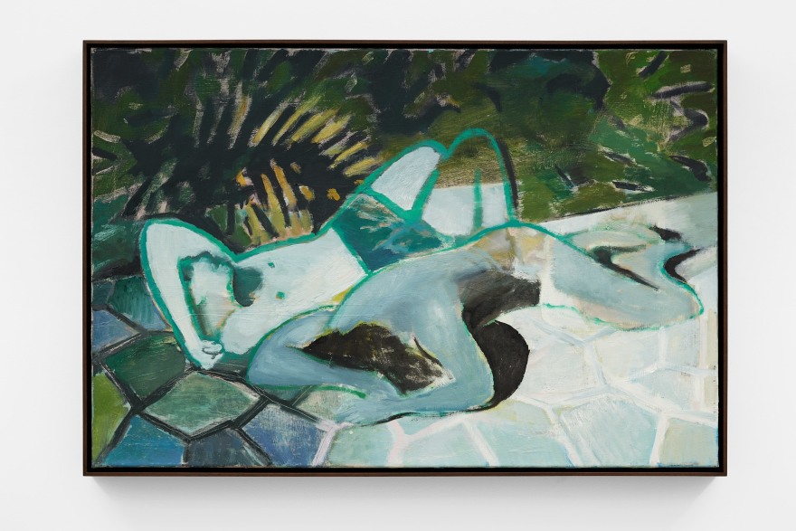 Jonathan Wateridge Grey Bathers (Study), 2022 Oil on Canvas 24 7/8 x 36 3/4 x 2 1/2 in (framed) 63.3 x 93.5 x 6.5 cm (framed) 24 1/8 x 35 7/8 in 61 x 91 cm (JWA22.034)