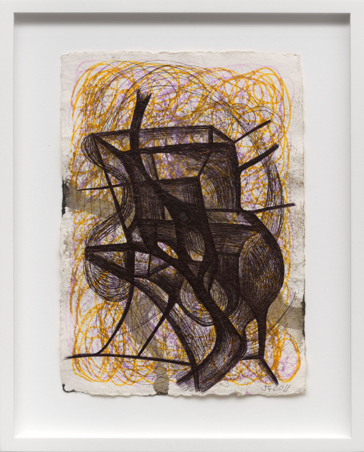 Joanne Greenbaum Untitled, 2011 Ballpoint pen and archival marker on paper 15 5/8 x 12 5/8 x 1 5/8 in (framed) 39.7 x 32.1 x 4.1 cm (framed) (JGR22.012)