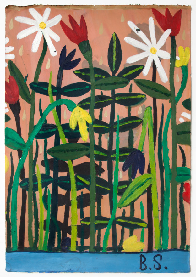 Ben Sledsens, Wild Flowers 5, 2017. Oil and acrylic on paper, 35 7/8 x 25 in, 91 x 63.5 cm (BSL17.009)
