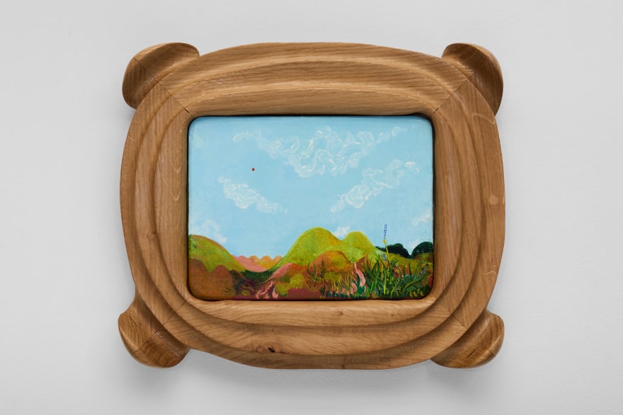 Karel Dicker Hills as Far as the Eyes Can Reach, 2025 Acrylic on Belgian linen with French oak frame 10 x 11 in 25.4 x 27.9 cm (KDI25.005)