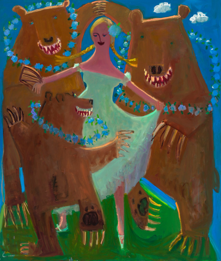 Kyle Staver Goldilocks and the Three Bears, 2023 Oil on linen 70 x 58 in 177.8 x 147.3 cm (KST23.023)