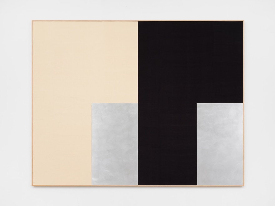 Ethan Cook, Arenas, 2020. Hand woven cotton and linen, aluminum, framed 74 x 96 in, 188 x 243.8 cm (ECO20.032)