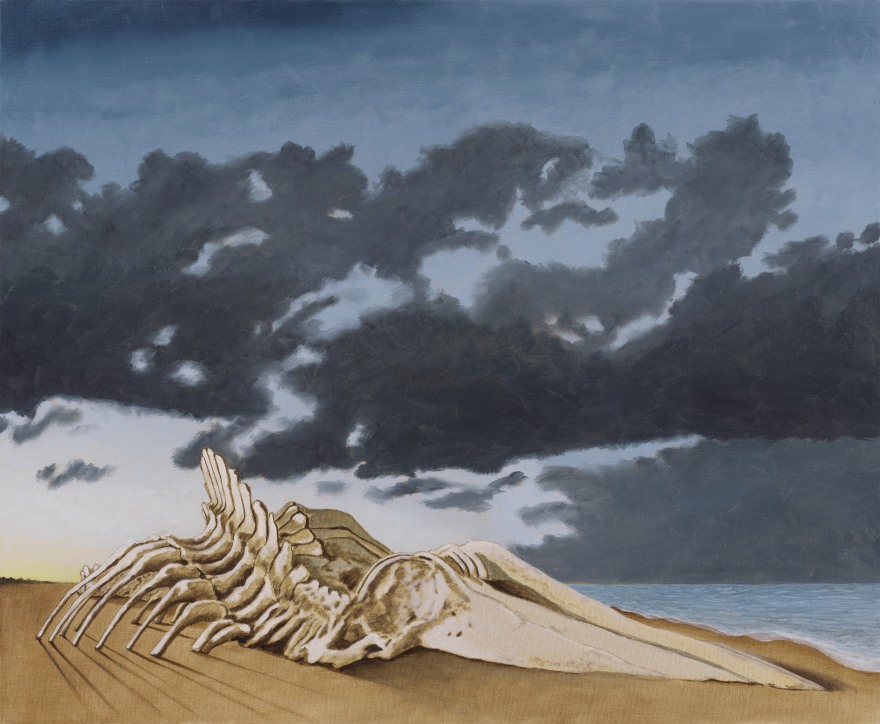Sean Landers Sperm Whale Skeleton II, 2022 Oil on linen 30 x 36 in 76.2 x 91.4 cm (SLA23.001)