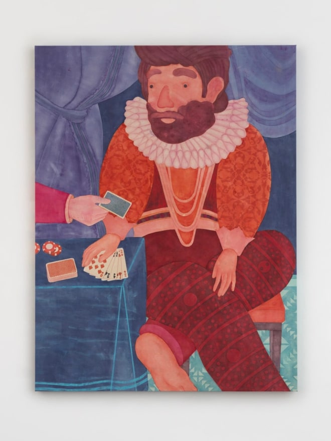 Orkideh Torabi Late Night Gamble, 2024 Dye on canvas  61 1/2 x 46 1/2 x 1 3/8 in 156.1 x 118 x 3.5 cm (OTO24.024)