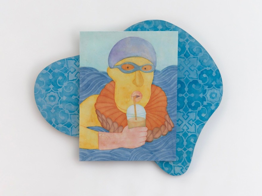 Orkideh Torabi Hydrated Hero, 2024 Dye on canvas on panel 34 x 41 x 2 in 86.5 x 104 x 5 cm (OTO24.019)