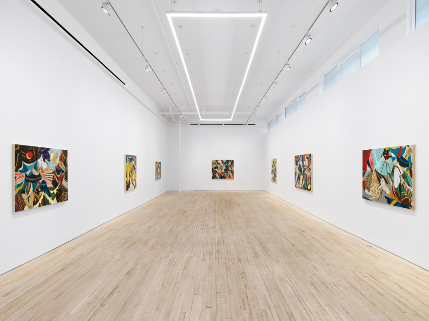 Installation view of Kenichi Hoshine, And There Came a Storm Beneath a Cutthroat Moon, Nino Mier Gallery, Tribeca, May 16 – June 14, 2025