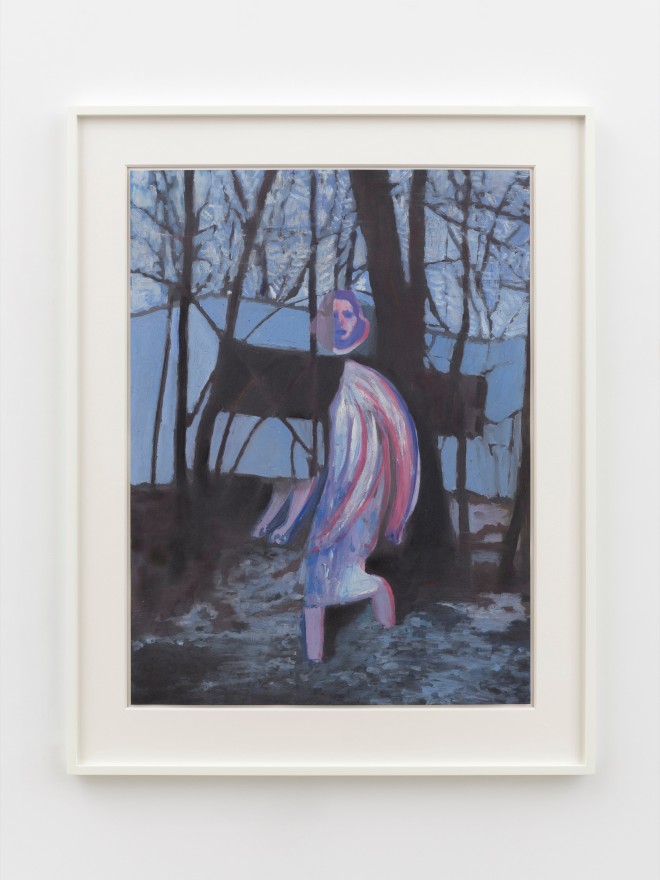 Jonathan Wateridge Blue Exterior, 2025 Oil on paper 39 1/8 x 30 7/8 x 1 5/8 in (framed) 99.4 x 78.4 x 4 cm (framed) (JWA25.039)