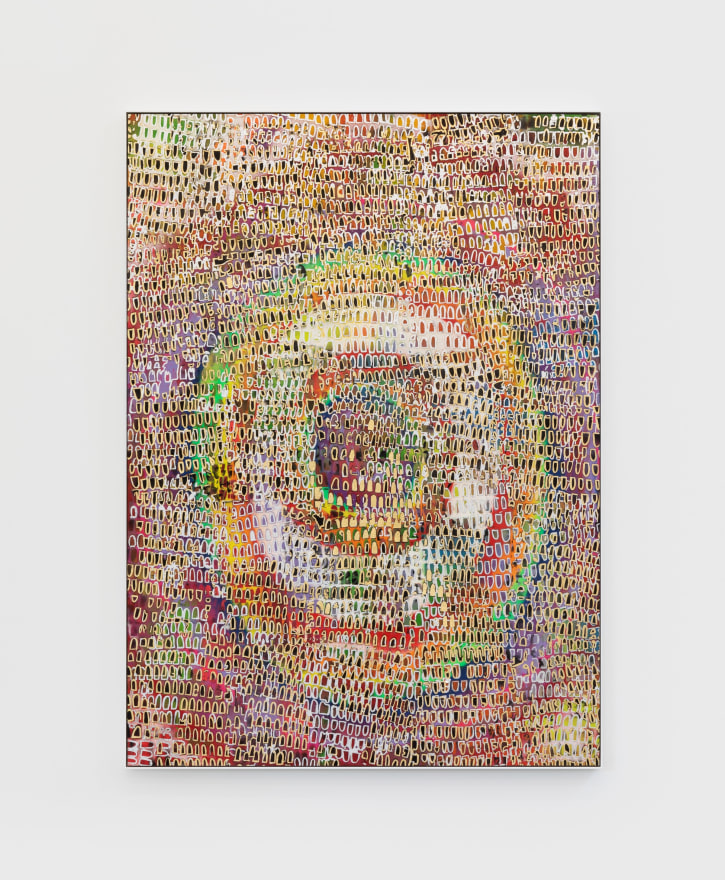 Mindy Shapero Scar of midnight portal, crystallized to gold and silver and gold and silver, 2020 Acrylic, spray paint, gold and silver leaf on paper, framed 47 1/4 x 34 1/8 in, 120 x 86.7 cm (MS20.005)