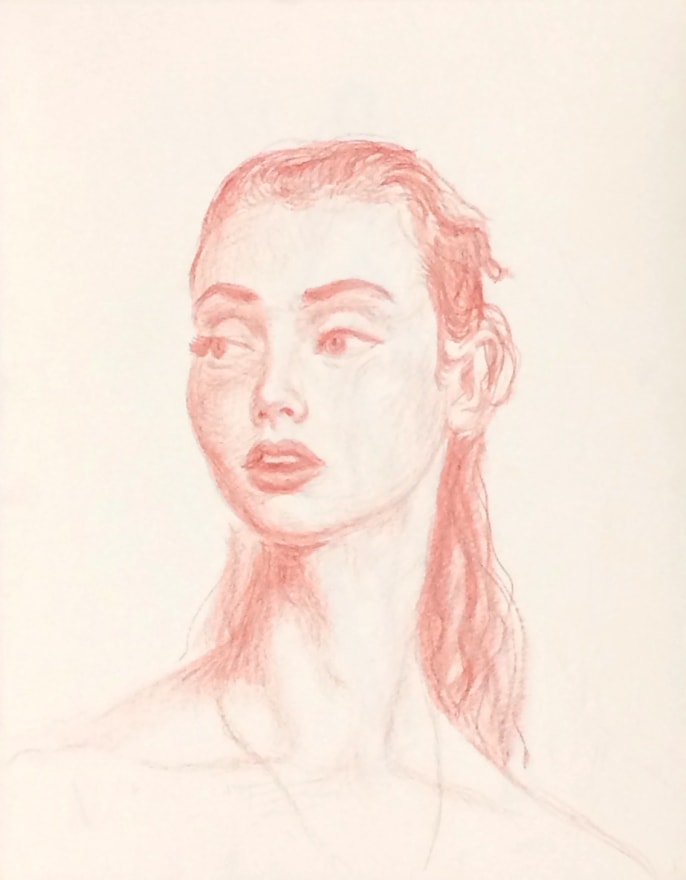 Jansson Stegner, Study for Punalu'u I, 2017. Pencil on paper, 14 x 11 in, 35.6 x 27.9 cm (JAS17.014)