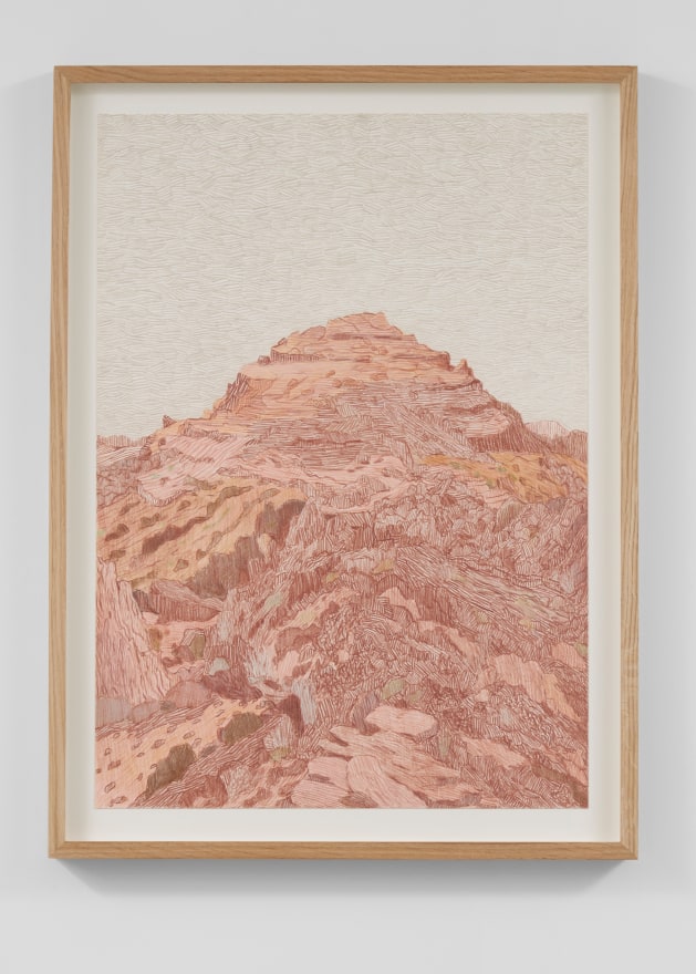 Per Adolfsen  Volcano, 2023  Colored pencil on Hahnem&uuml;hle paper  26 3/8 x 19 3/4 in (framed)  67 x 50 cm  (PAD24.008)
