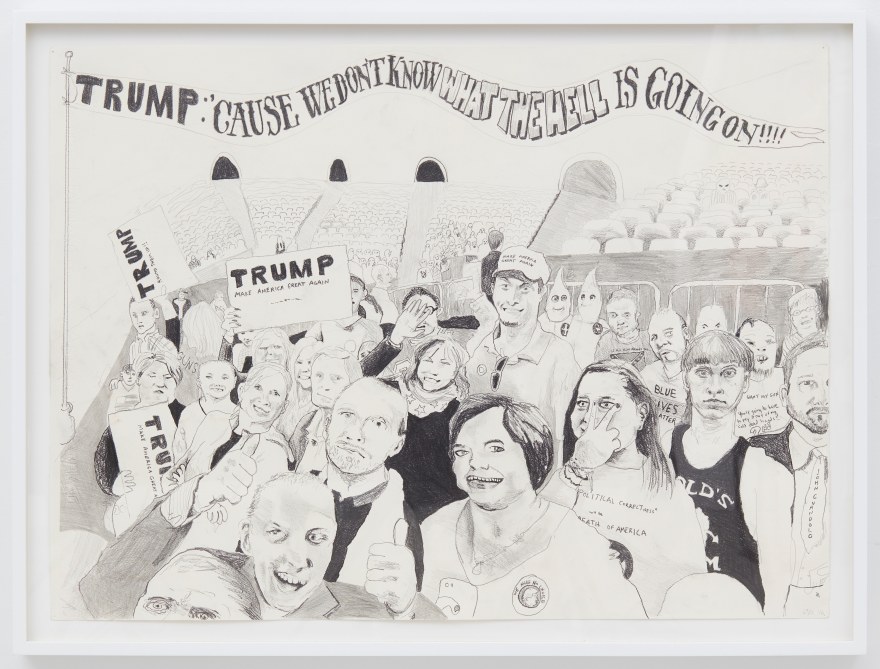 Celeste Dupuy-Spencer Trump Rally (And Some of them I Assume Are Good People), 2016 Pencil on paper 24 x 30 in 61 x 76.2 cm (CDS16.007)