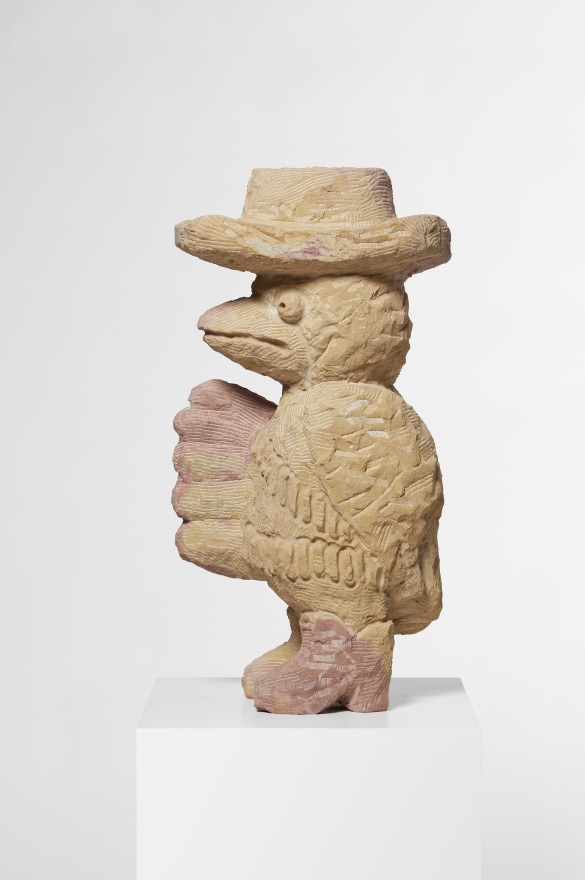 Stefan Rinck, Cowboy Duck, 2019. Sandstone, 82.3 x 40 x 25cm (SRI19.004)