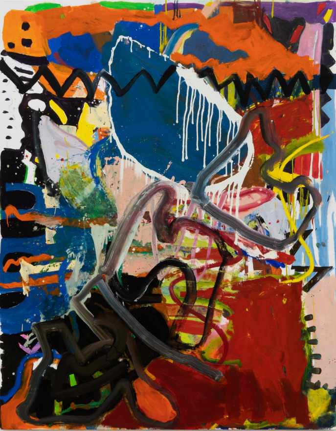Anke Weyer, Shocks/Struts, 2020. oil and acrylic on canvas, 76 x 60 in, 193 x 152.4 cm (AWE20.006)