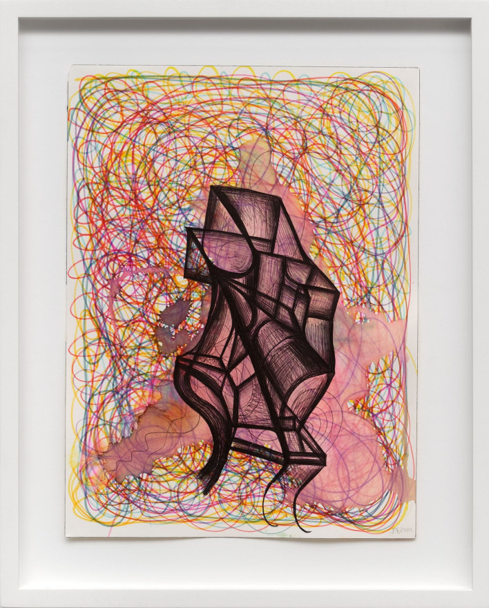 Joanne Greenbaum Untitled, 2010 Ballpoint pen and marker on paper 15 5/8 x 12 5/8 x 1 5/8 in (framed) 39.7 x 32.1 x 4.1 cm (framed) (JGR22.011)